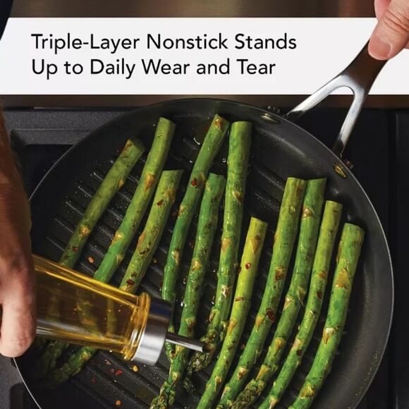 KitchenAid Stainless Steel 3-Ply Base 10.25 Non-Stick Grill Pan - Picture 4 of 9